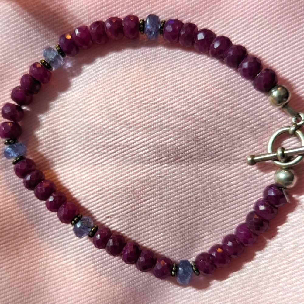 Raw Ruby And Amethyst Bracelet - image 2